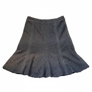 White House Black Market Sz 4 Gray Tweed Pencil Line Pleated Mermaid Tail Skirt